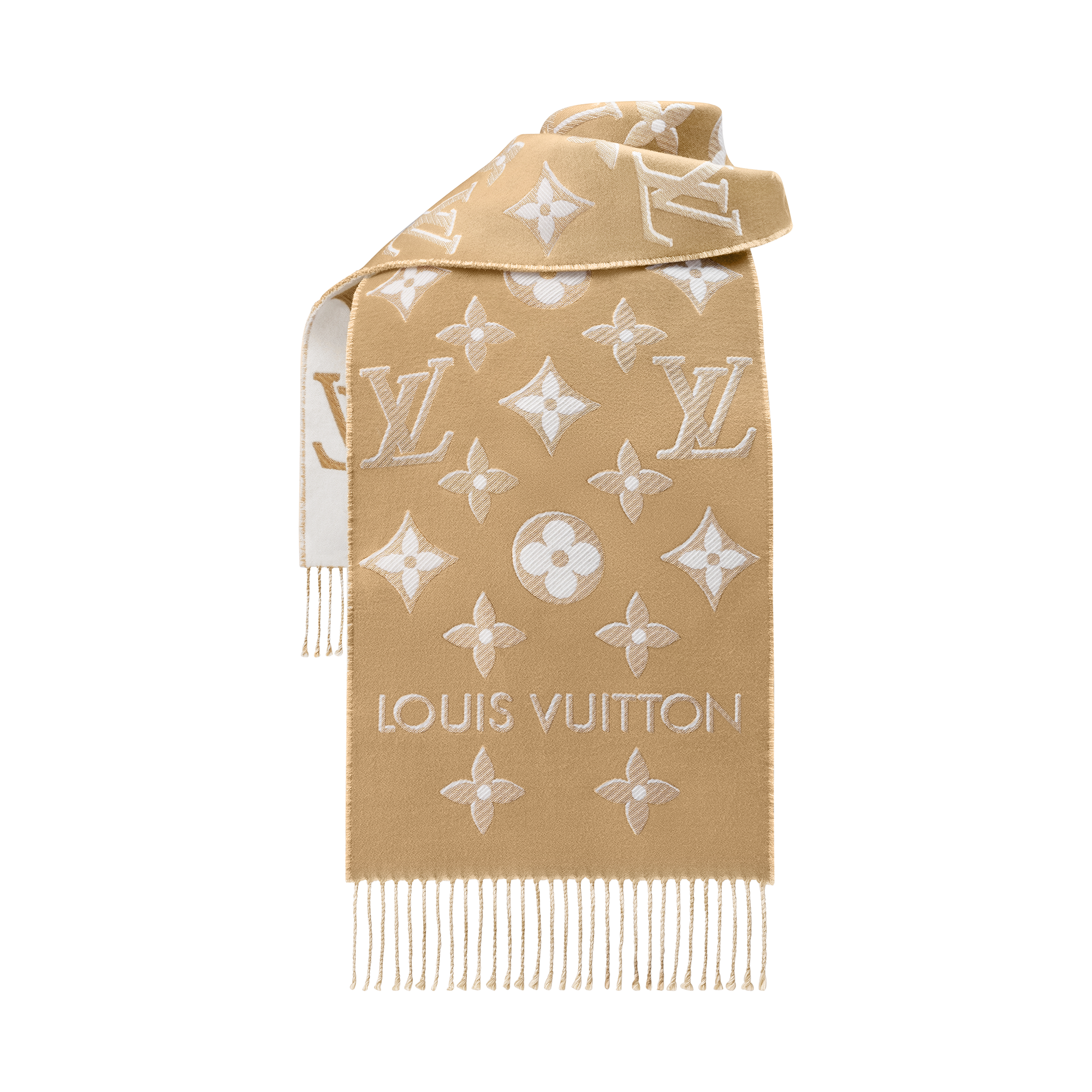 LOUIS VUITTON ロゴマフラー ブラウン/ホワイト　M78160 LV Essential Shine Scarf - Beige Scarf - M78160 | Louis Vuitton